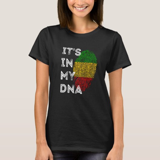 T-shirt C'est dans mon Dna Rasta Reggae Racines Pride R Ja (Devant)