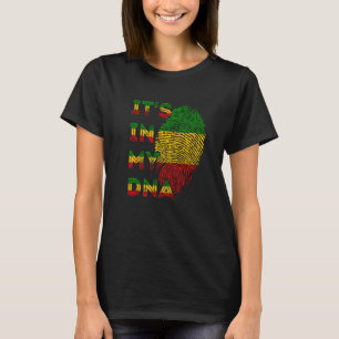 T-shirt C'est dans mon Dna Rasta Reggae Roots Rastafarian 
