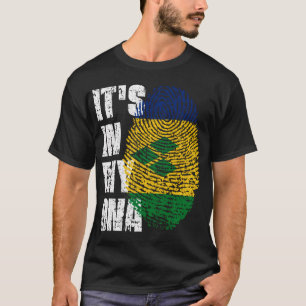 T-shirt C'Est Dans Mon Dna St Vincent Grenadines Drapeau S