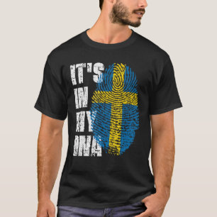 T-shirt C'Est Dans Mon Dna Suède Drapeau Suédois