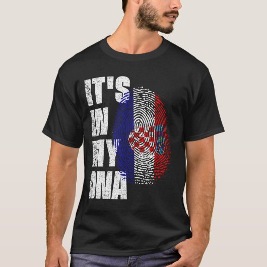 T-shirt C'EST DANS MON Drapeau ADN croate (Devant)