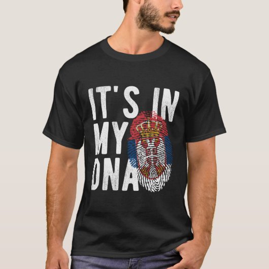 T-shirt C'Est Dans Mon Drapeau Serbie Drapeau Drapeau Drap (Devant)