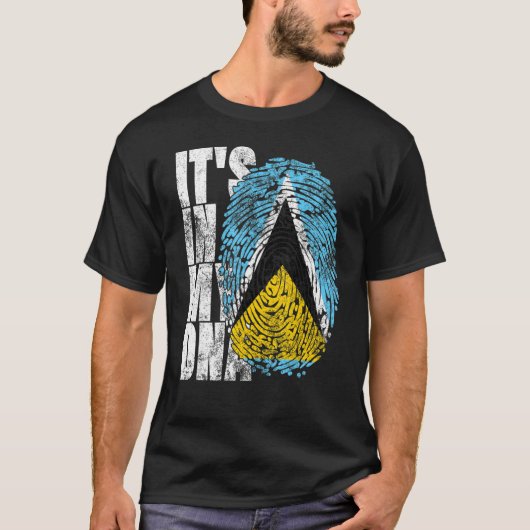 T-shirt C'est dans My Dna Saint Lucia Graphic For Men Sain (Devant)