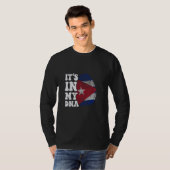T-shirt C'est drôle dans mon ADN drapeau cubain Empreinte (Devant entier)
