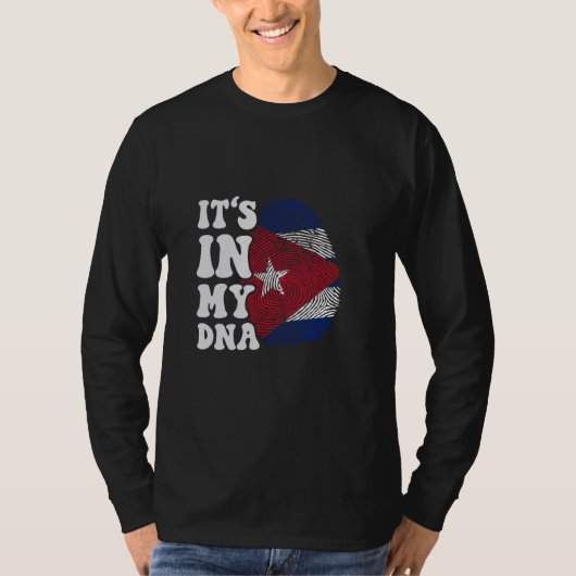 T-shirt C'est drôle dans mon ADN drapeau cubain Empreinte (Devant)