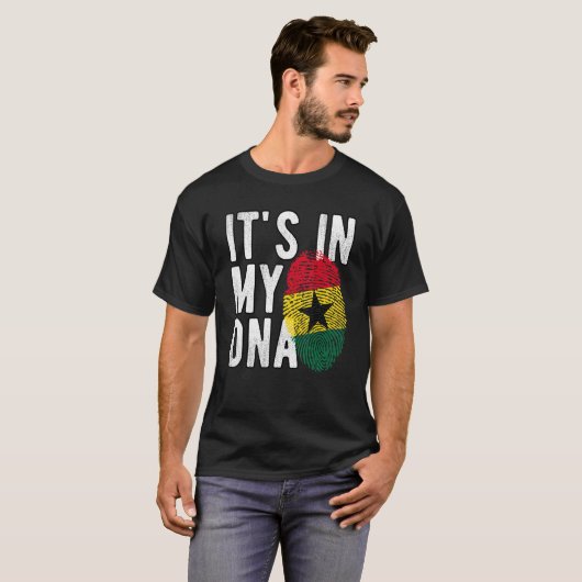 T-shirt C'est drôle dans mon ADN drapeau du Ghana Empreint (Devant entier)
