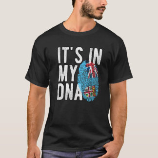 T-shirt C'est drôle dans mon ADN drapeau Fidji Empreinte d