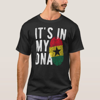 T-shirt C'est drôle dans mon ADN drapeau Ghana empreintes 