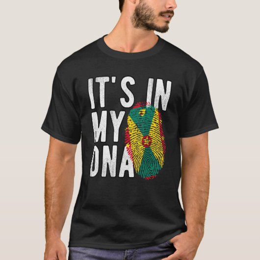 T-shirt C'est drôle dans mon ADN drapeau Grenade Empreinte (Devant)