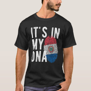 T-shirt C'est drôle dans mon ADN drapeau Paraguay empreint