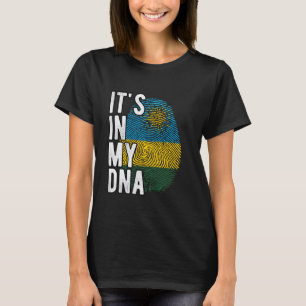 T-shirt C'est drôle dans mon ADN drapeau rwandais Empreint