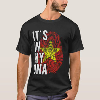 T-shirt C'est drôle dans mon ADN drapeau Vietnam Empreinte