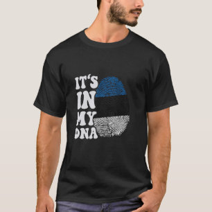 T-shirt C'est drôle dans mon ADN Estonie drapeau Empreinte