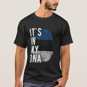 T-shirt C'est drôle dans mon ADN Estonie drapeau Empreinte