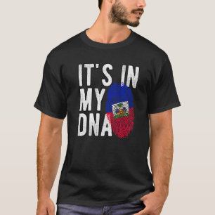T-shirt C'est drôle dans mon ADN Haïti drapeau Empreinte d