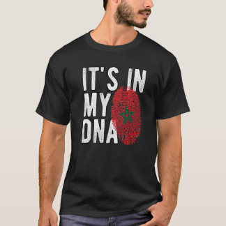 T-shirt C'est drôle dans mon ADN Maroc drapeau Fingerprint
