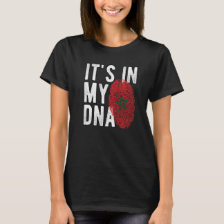T-shirt C'est drôle dans mon ADN Maroc drapeau Fingerprint