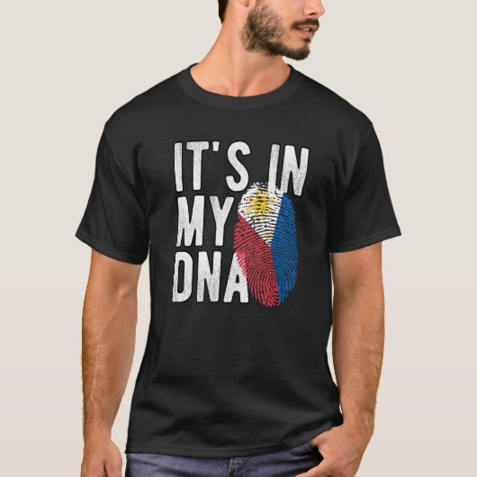 T-shirt C'est drôle dans mon ADN Philippines drapeau Empre (Devant)