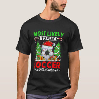 T-shirt C'Est Drôle De Jouer Au Football Avec Père Noël Ch