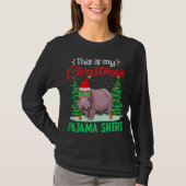 T-shirt C'Est Drôle, Mon Pyjama Hippopotame de Noël Xma (Devant)