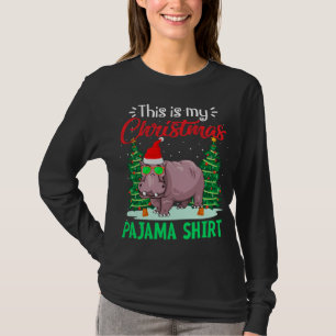 T-shirt C'Est Drôle, Mon Pyjama Hippopotame de Noël Xma