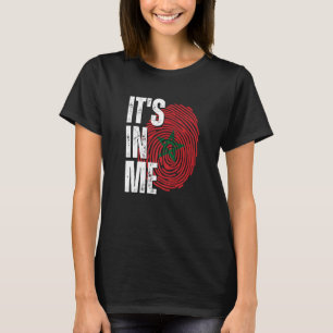 T-shirt C'est En Moi Maroc Drapeau Empreinte Digitale Héri