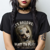 T-shirt C'est Halloween qui veut jouer ? Poupée Possède
