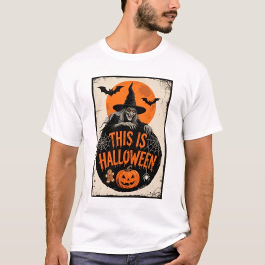 T-shirt C'est Halloween Scary Witch Retro Éffrayant Party (Devant)