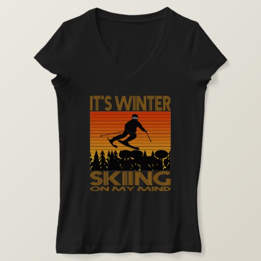 T-SHIRT C'EST HIVER - SKI À L'ESPRIT. (Design devant)