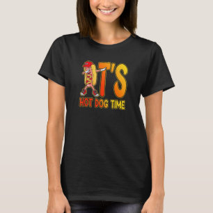 T-shirt C'est Hot Dog Time Dog On A Bun Walking
