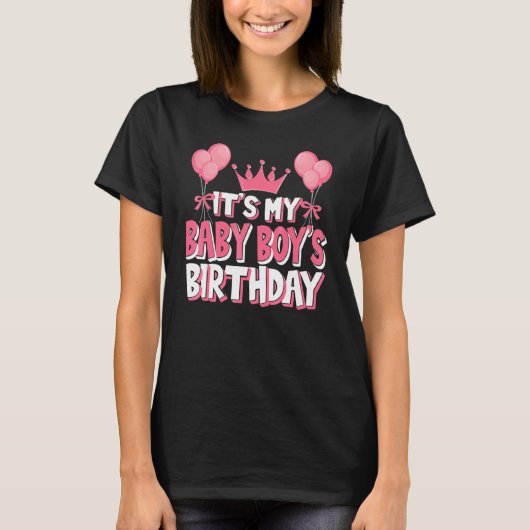 T-shirt C'est la fête d'anniversaire de My Baby Boy (Devant)