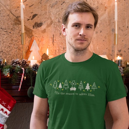 T-shirt C'EST LA RAISON Christian Noël Nativité Green