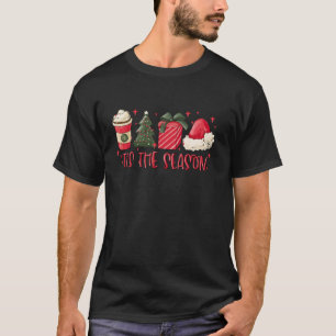 T-shirt C'Est La Saison Arbre De Noël Café Chaud Noël Sant