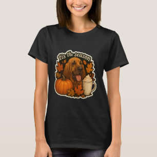 T-shirt C'est la saison Bloodhound Chien Automne Pumpkin
