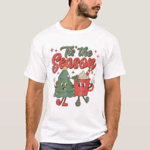 T-shirt C'Est La Saison Café Noël Drôle Snowman Sant