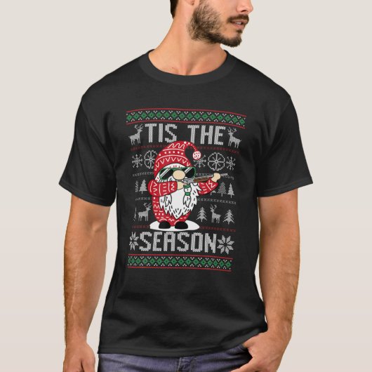 T-shirt C'Est La Saison Chasse De Cerfs Gnome Reindeer Chr (Devant)