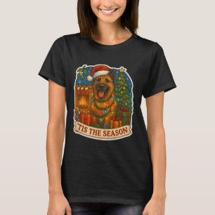T-shirt C'est la Saison Chien Belge Laekenois Joyeux Noël