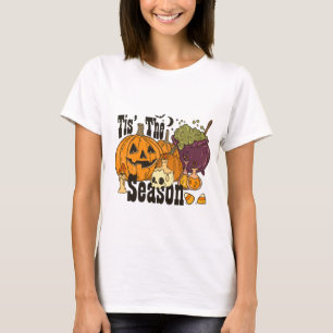 T-shirt C'Est La Saison Citrouille Cauldron Bougies Hallow