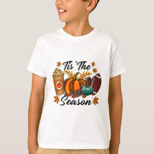 T-shirt C'Est La Saison Citrouille Épice Footbyll Feuilles