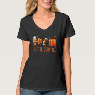 T-shirt C'Est La Saison Citrouille Leaf Latte Fall Thanksg