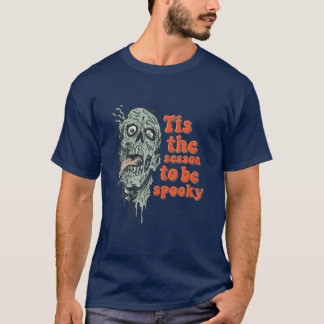 T-shirt C'Est La Saison D'Être Éffrayant Crâne Zombie Vint