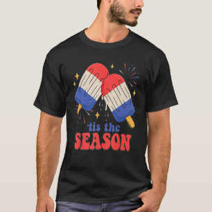 T-shirt C'Est La Saison Fireworks Ice Cream American Flag 