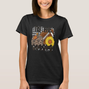 T-shirt C'Est La Saison Football Joueur Leopard Citrouille
