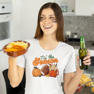 T-shirt C'est la saison Football Latte Citrouille