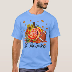T-shirt C'Est La Saison Football Orange Tie Dye Citrouille