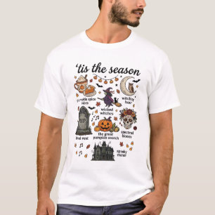 T-shirt C'est la saison Halloween Sorcière Citrouille Crân