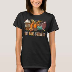 T-shirt C'Est La Saison Léopard Citrouille Football Hallow
