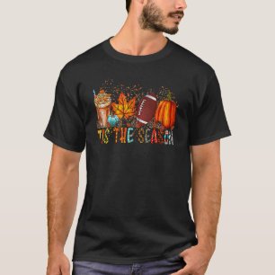 T-shirt C'est la saison léopard citrouille football Hallow