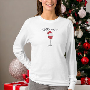T-shirt C'est la saison Santa Hat Vacances de vin