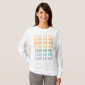T-shirt C'est La Vie | Discours français | Pastel Rainbow (Devant entier)
